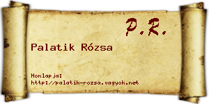 Palatik Rózsa névjegykártya